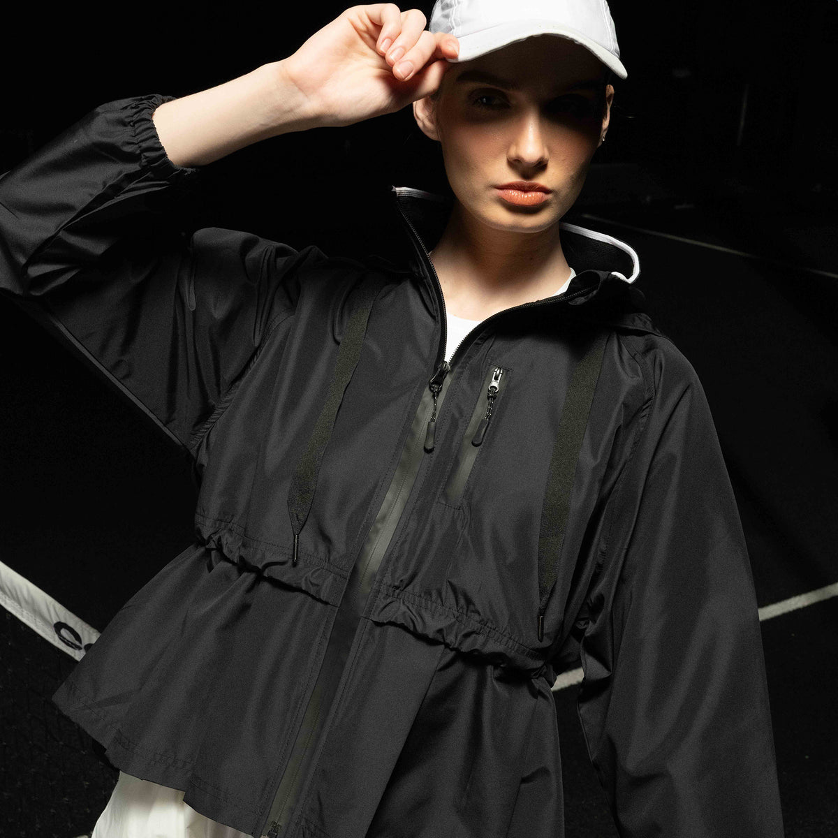 CGD Women Jacket Pleated Long Black