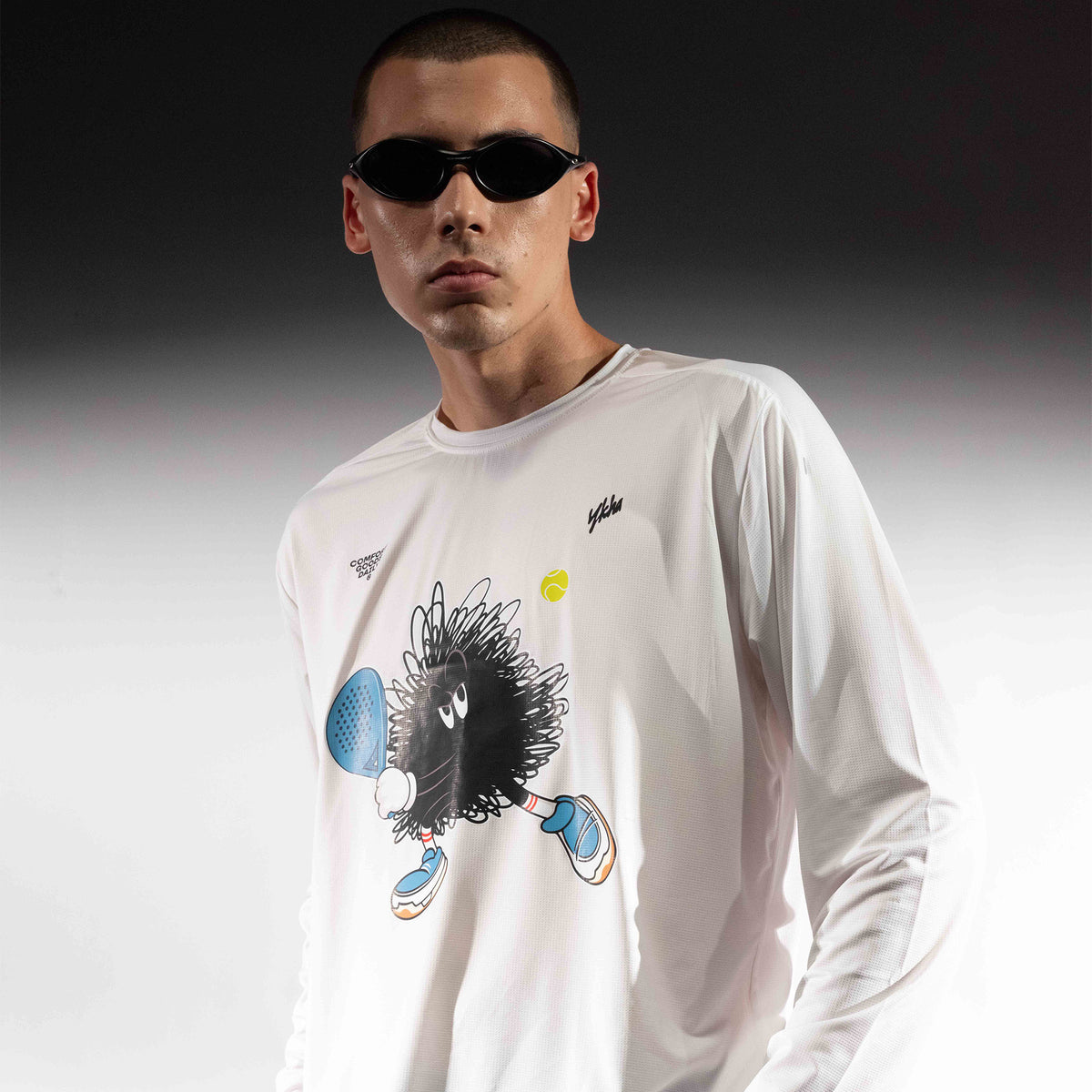 CGD X YKHA T-Shirt Microcool Performance Relax Long Sleeves White
