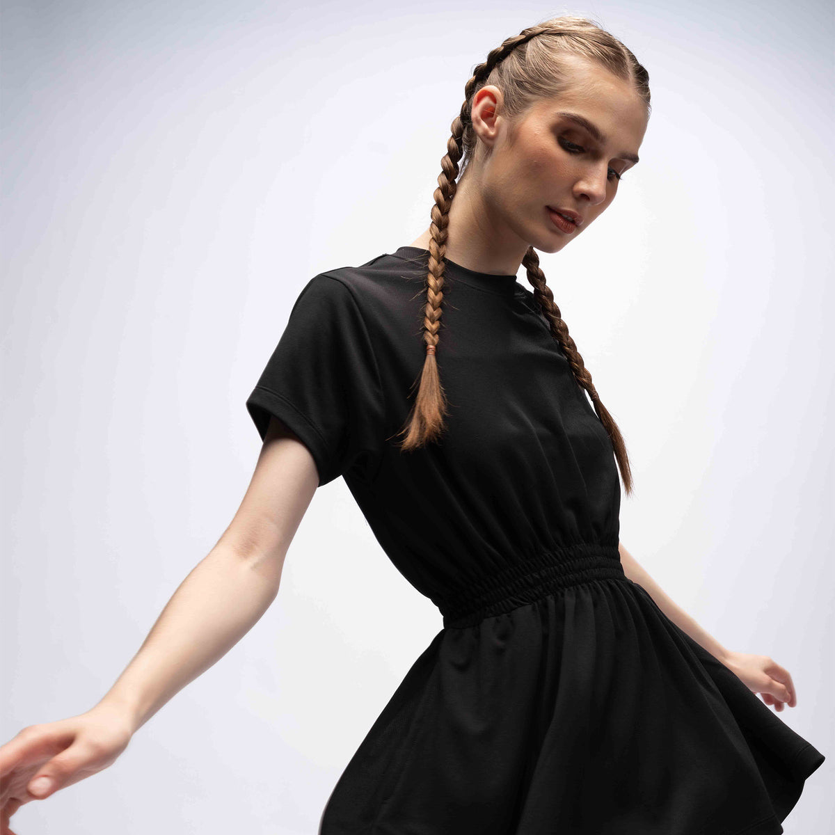 CGD Women Smoked Waist Dress Black