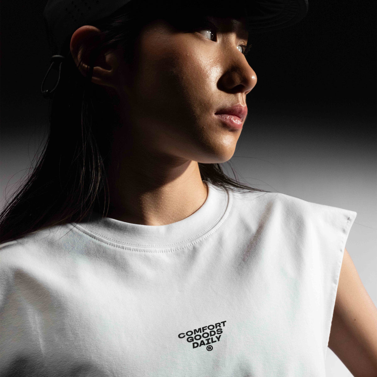 CGD X YKHA Women Loose Fit Tank White