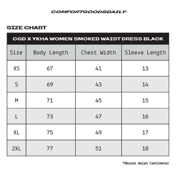 CGD X YKHA Women Smoked Waist Dress Black