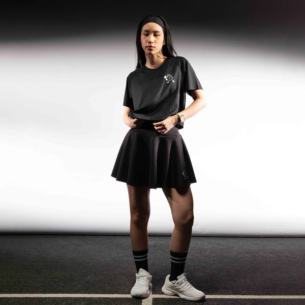 CGD x YKHA T-Shirt Women Cropped Short Sleeve Black