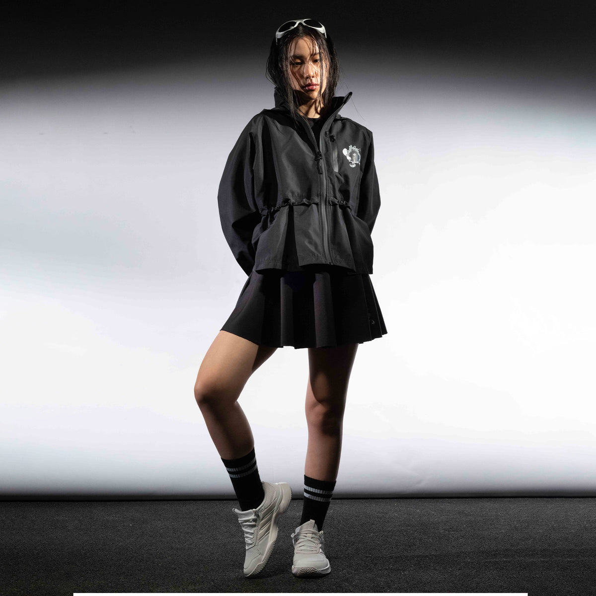 CGD X YKHA Women Jacket Pleated Long Black