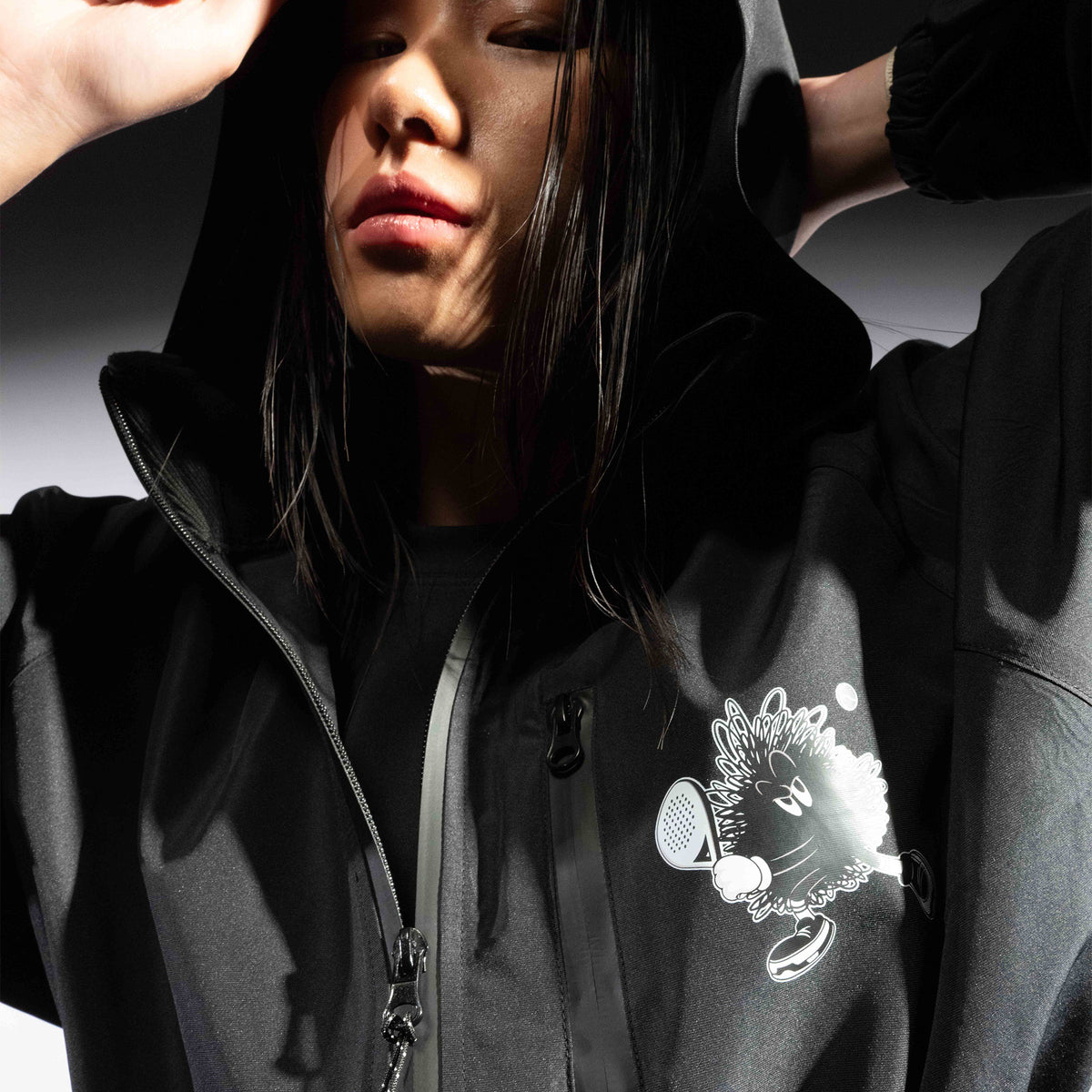 CGD X YKHA Women Jacket Pleated Long Black